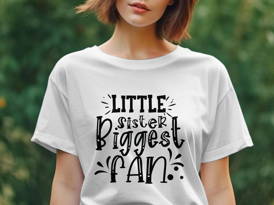 Little Sister Biggest Fan Women's tee shirt - Premium t-shirt from MyDesigns - Just $19.95! Shop now at Lees Krazy Teez