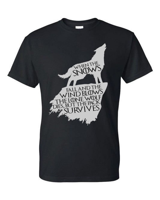 When the snow falls and the wind blows wolf unisex t-shirt - Premium t-shirt from MyDesigns - Just $19.95! Shop now at Lees Krazy Teez