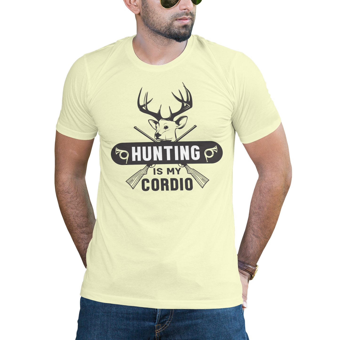 Hunting is my cardio t-shirt - Premium t-shirt from MyDesigns - Just $16.95! Shop now at Lees Krazy Teez