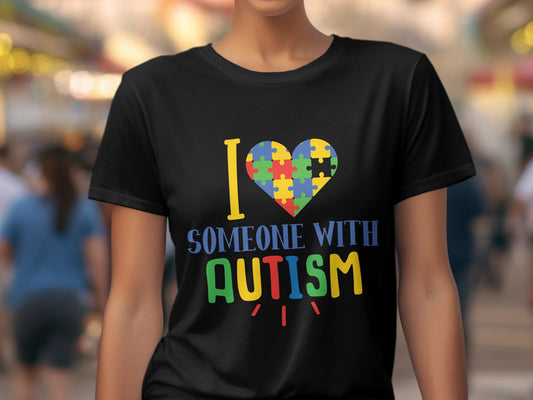 I love someone with autism women's tee - Premium t-shirt from MyDesigns - Just $21.95! Shop now at Lees Krazy Teez