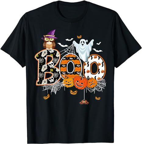 Boo Creepy Owl Pumpkin Ghost Funny Halloween Costume T-Shirt - Premium t-shirt from MyDesigns - Just $19.95! Shop now at Lees Krazy Teez