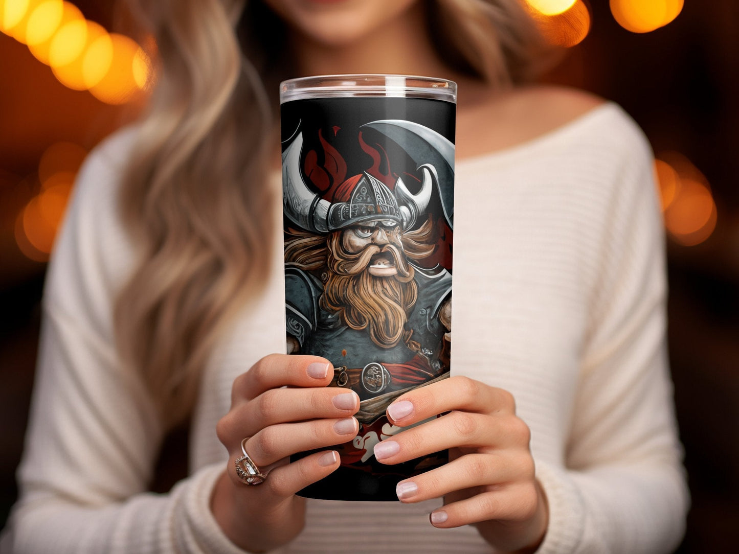 3d Viking bloody horror 20oz skinny tumbler - Premium tumbler from MyDesigns - Just $29.95! Shop now at Lees Krazy Teez