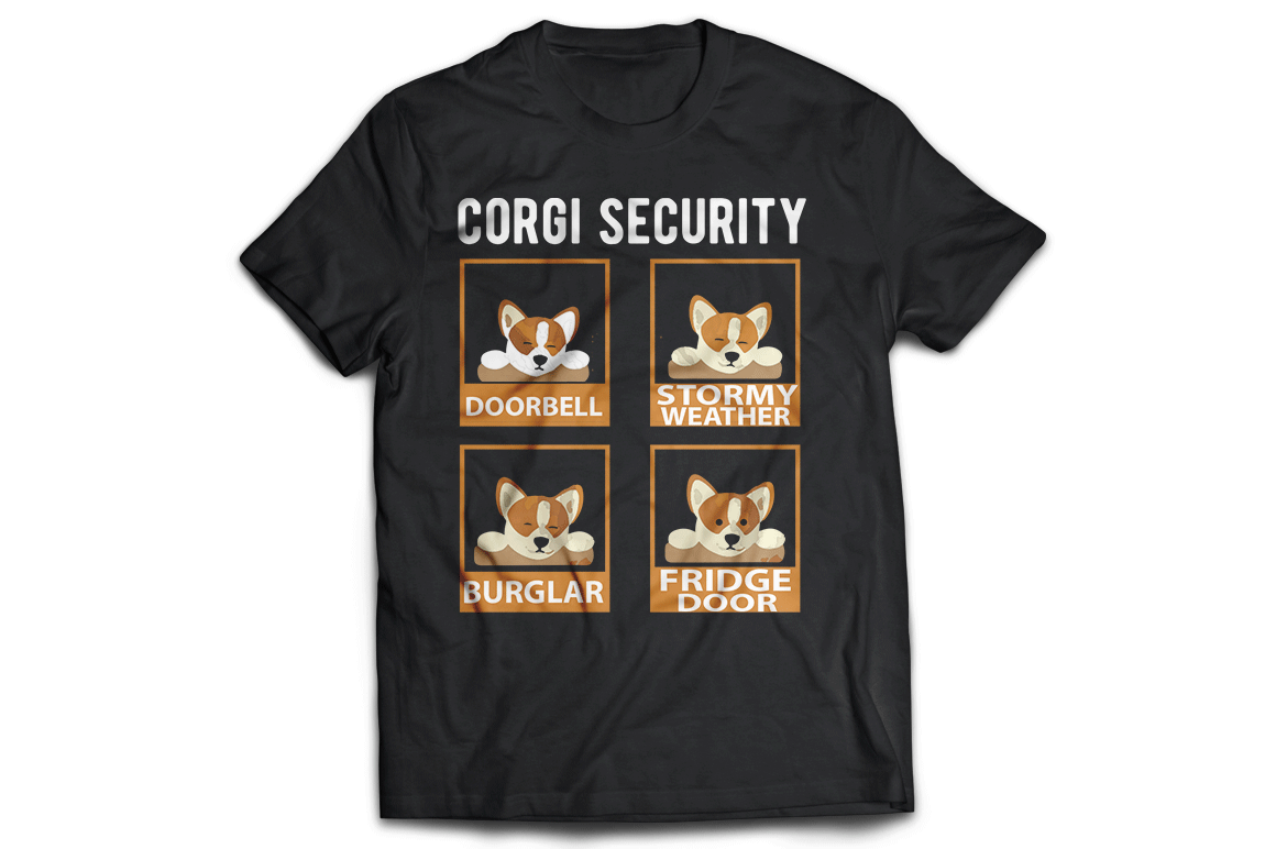 Corgi security doorbell stormy weather burglar fridge door dog t-shirt - Premium t-shirt from MyDesigns - Just $19.95! Shop now at Lees Krazy Teez