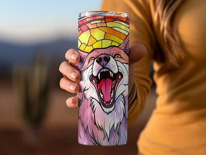 3d howling wolf laughint 20oz skinny tumbler - Premium tumbler from MyDesigns - Just $29.95! Shop now at Lees Krazy Teez