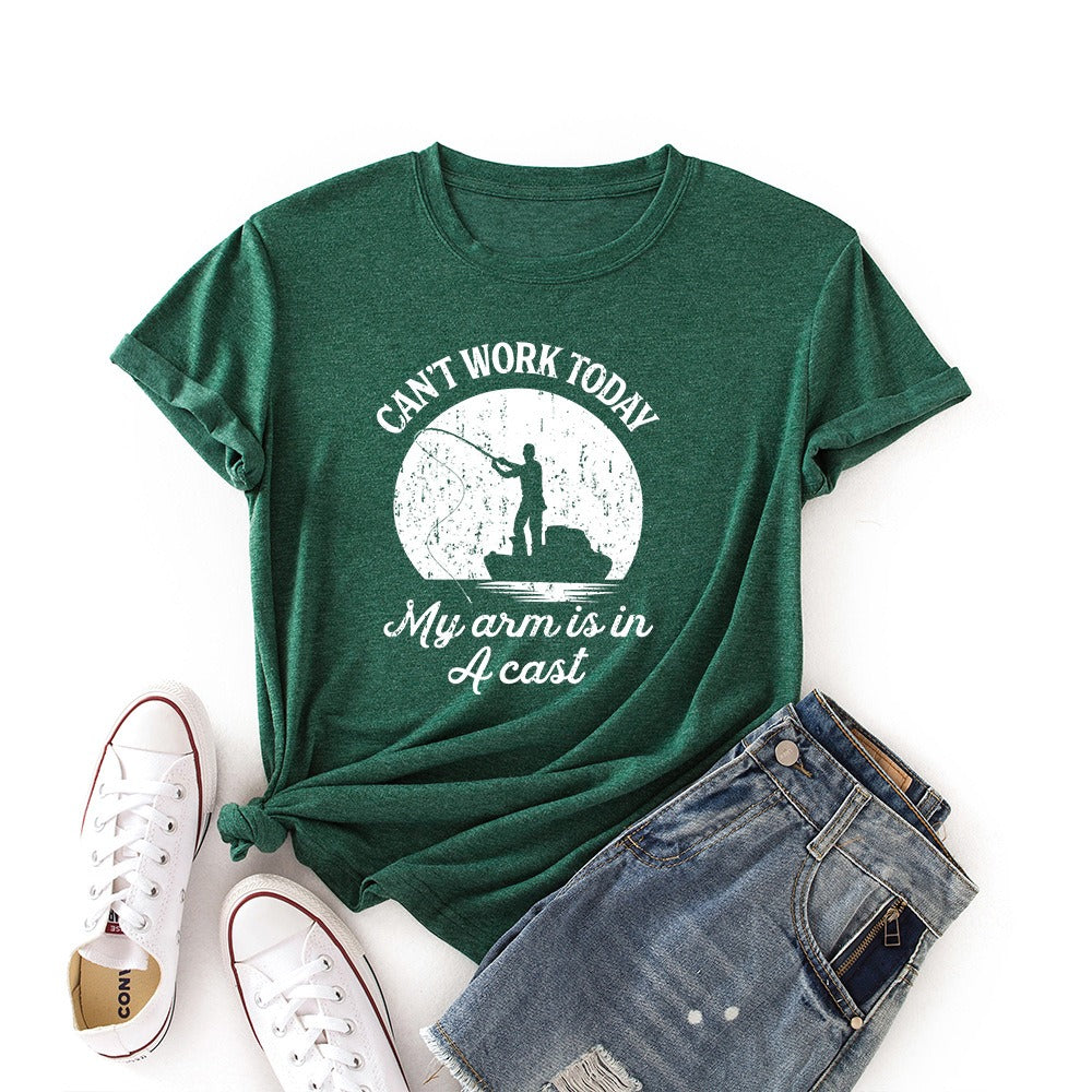 Can't work today my arm is in a cast - Funny Womens fishing t-shirts - Premium t-shirt from eprolo - Just $19.95! Shop now at Lees Krazy Teez