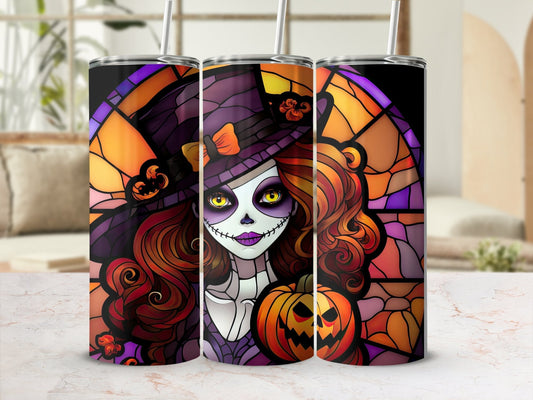 Halloween Witch mom 20oz skinny tumbler - Premium tumbler from MyDesigns - Just $26.95! Shop now at Lees Krazy Teez