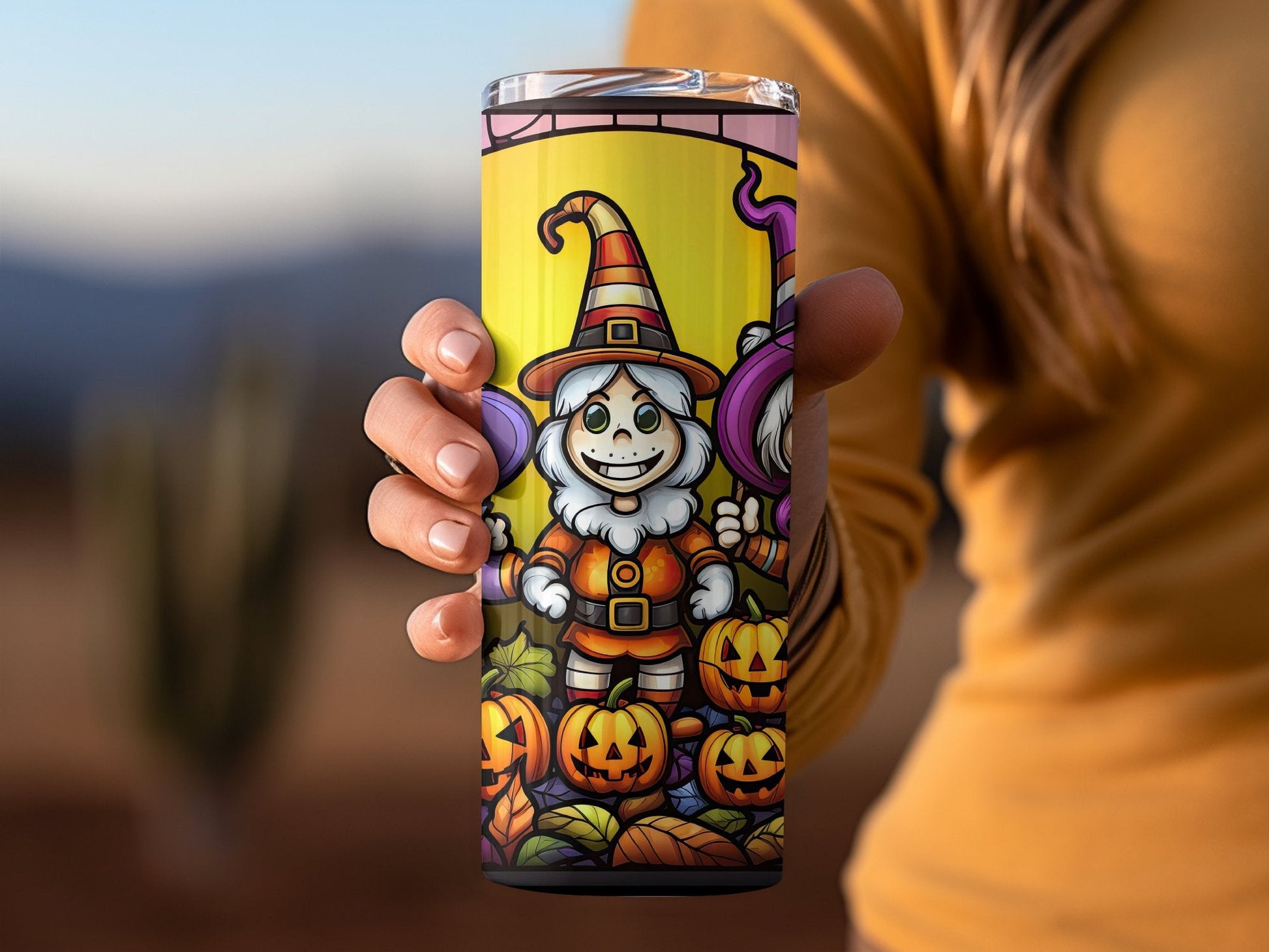 3d Halloween Gnomes 20oz skinny funny tumbler - Premium tumbler from MyDesigns - Just $29.95! Shop now at Lees Krazy Teez