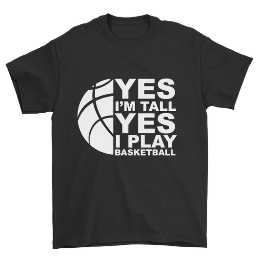 Yes I'm tall i play basketball Men's t-shirt - Premium t-shirt from MyDesigns - Just $21.95! Shop now at Lees Krazy Teez