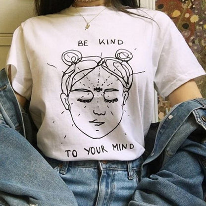 Be Kind To Your Mind Funny Shirts Mind Graphic Aesthetic Women's t-shirt - Premium t-shirt from eprolo - Just $19.95! Shop now at Lees Krazy Teez