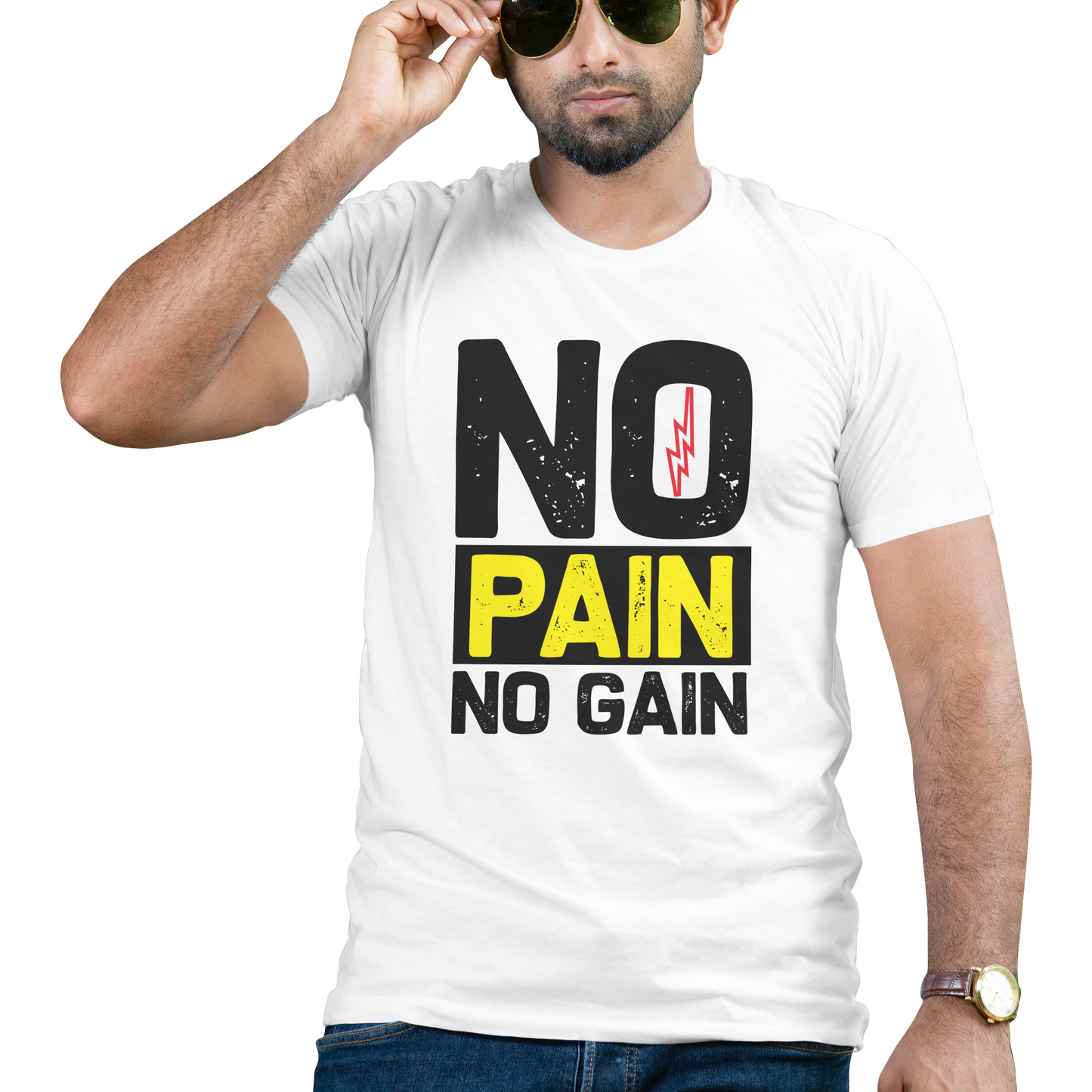 No Pain No Gain bodybuilding Men's t-shirt - Premium t-shirt from MyDesigns - Just $19.95! Shop now at Lees Krazy Teez