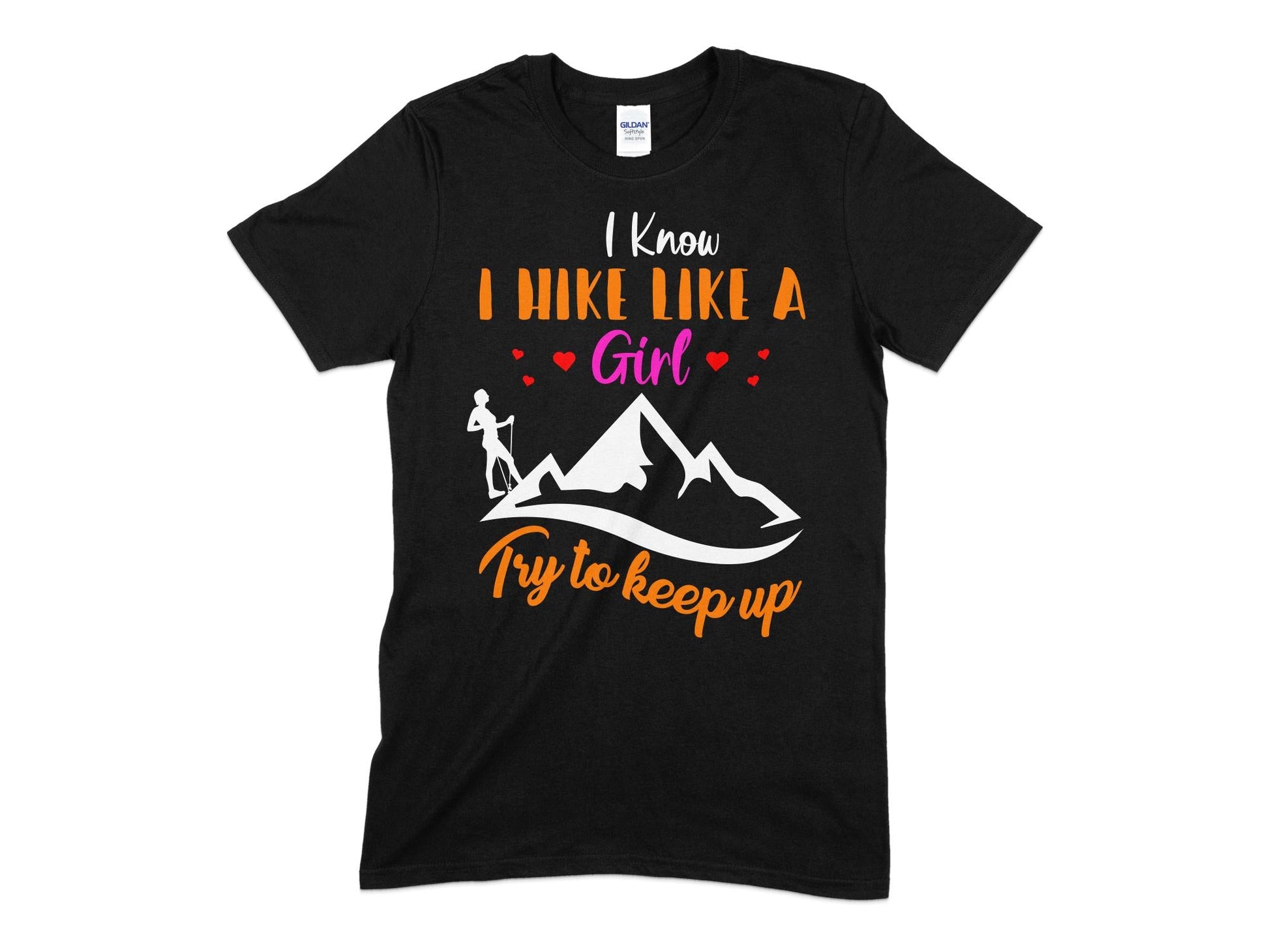 I know i hike like a girl try to keep up womens hiking tee - Premium t-shirt from MyDesigns - Just $19.95! Shop now at Lees Krazy Teez