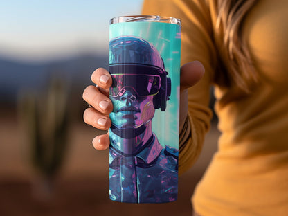 3d splash art military soldier 20oz skinny tumbler - Premium tumbler from MyDesigns - Just $29.95! Shop now at Lees Krazy Teez