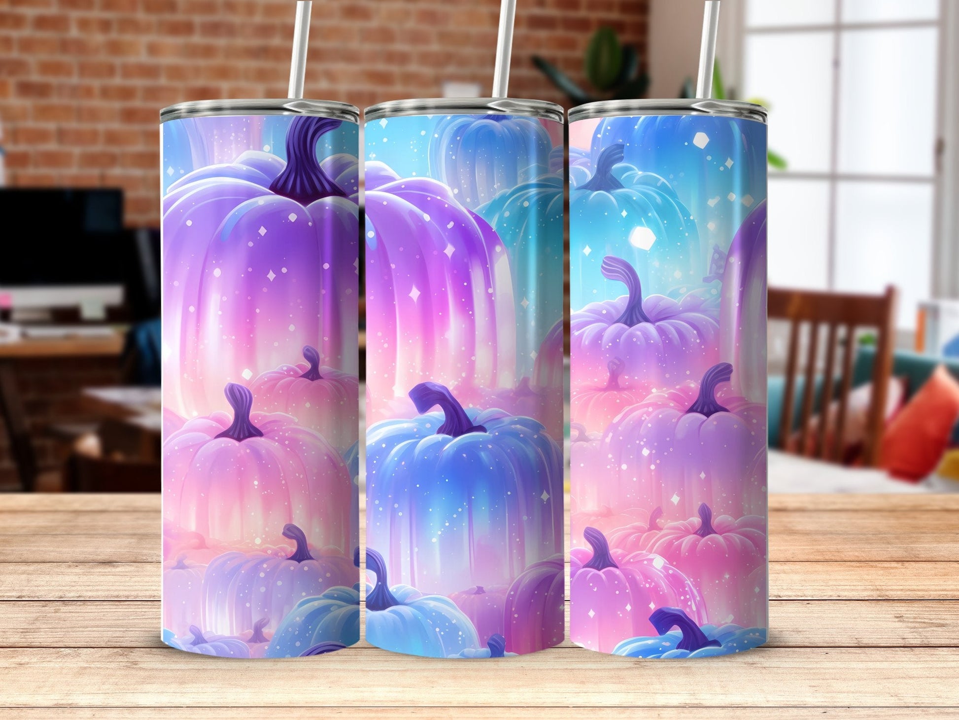 Pastel pumpkin dream world - 20oz skinny sublimation tumbler - Premium tumbler from MyDesigns - Just $29.95! Shop now at Lees Krazy Teez