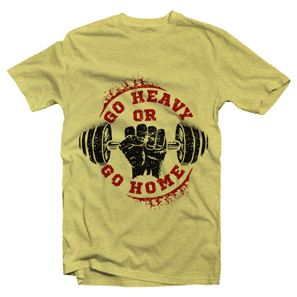 Go heavy or go home bodybuiding Men's t-shirt - Premium t-shirt from Lees Krazy Teez - Just $19.95! Shop now at Lees Krazy Teez