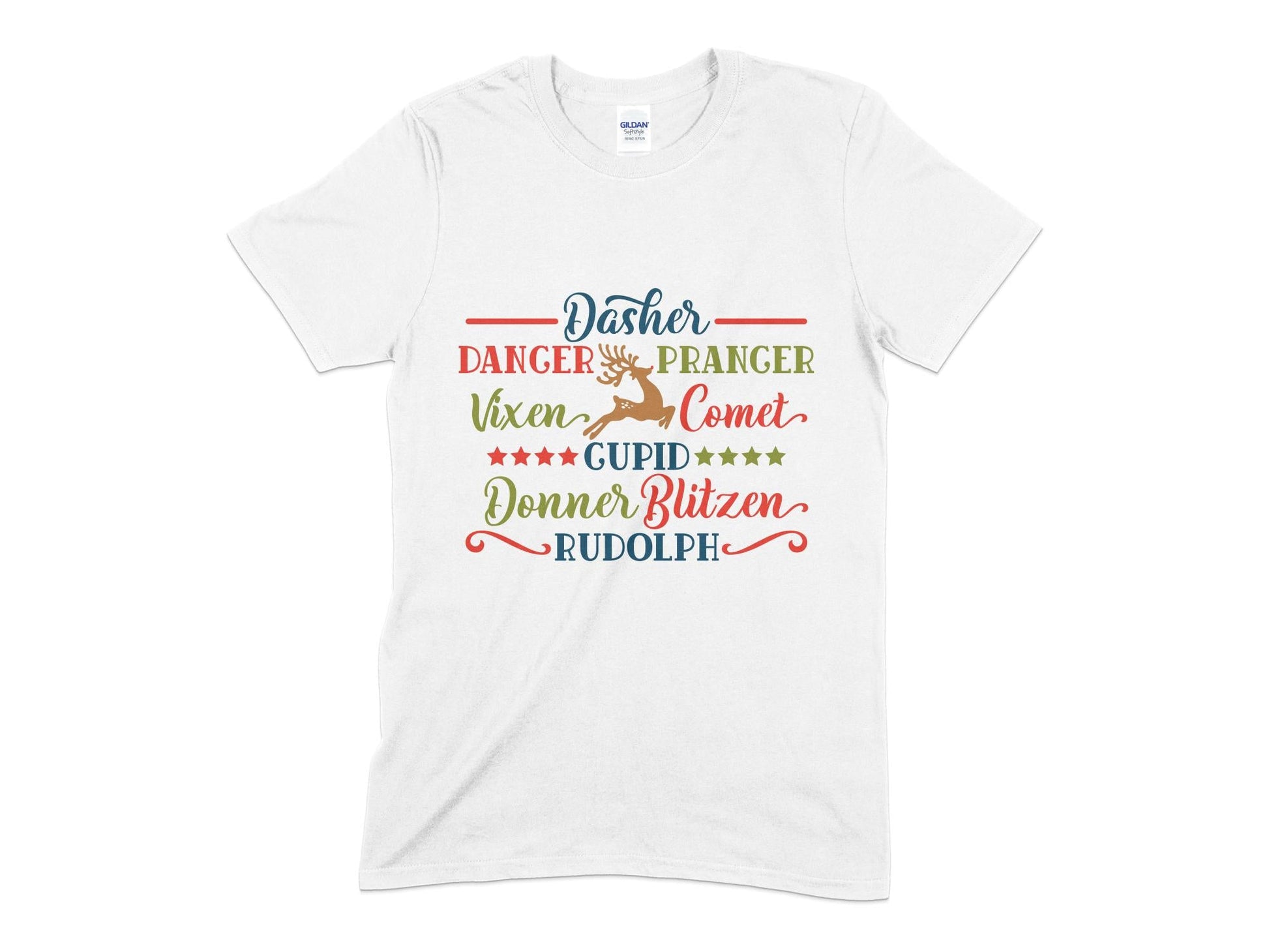 Dasher danger prancer vixen comet cupid t-shirt - Premium t-shirt from MyDesigns - Just $18.95! Shop now at Lees Krazy Teez