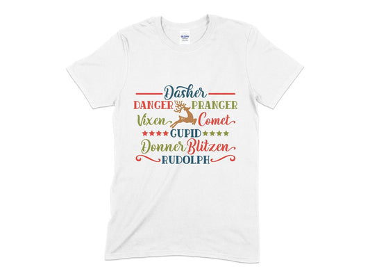 Dasher danger prancer vixen comet cupid t-shirt - Premium t-shirt from MyDesigns - Just $18.95! Shop now at Lees Krazy Teez