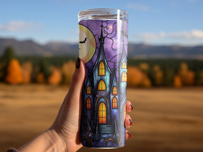 3d Pumpkins and bats Halloween 20oz tumbler - Premium tumbler from MyDesigns - Just $29.95! Shop now at Lees Krazy Teez