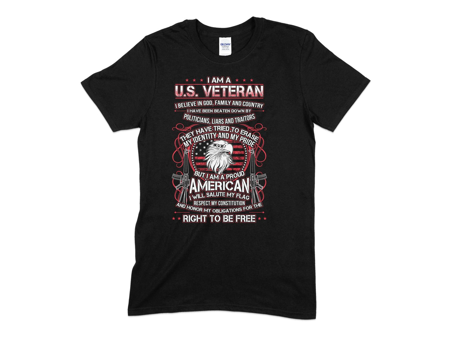 I am a us veteran but i am a proud american right to be free - Premium t-shirt from MyDesigns - Just $21.95! Shop now at Lees Krazy Teez