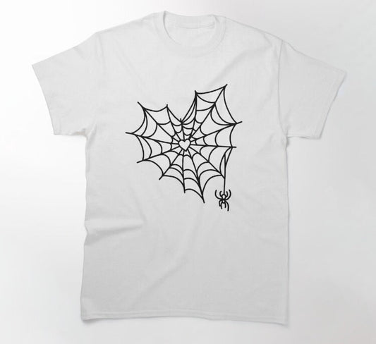 Black Spider Web Heart y2k aesthetic T-Shirt - Premium t-shirt from MyDesigns - Just $19.95! Shop now at Lees Krazy Teez