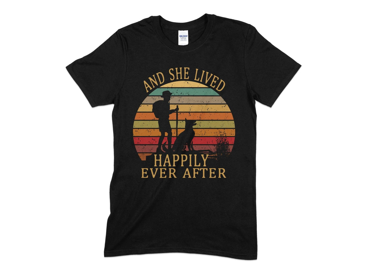 And she lived happily ever after hiking t-shirt - Premium t-shirt from MyDesigns - Just $19.95! Shop now at Lees Krazy Teez