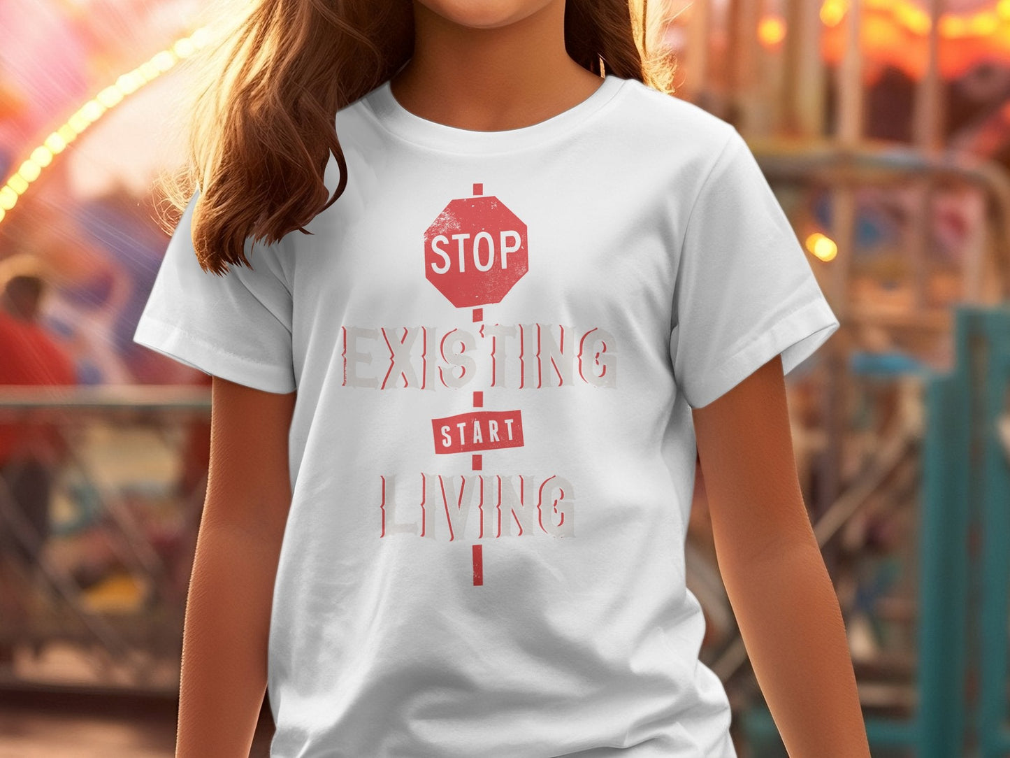 Stop existing start living Women's t-shirt - Premium  from MyDesigns - Just $19.95! Shop now at Lees Krazy Teez