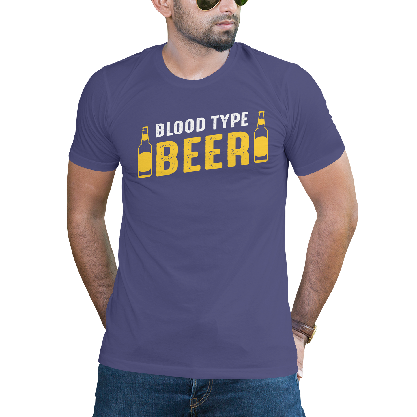 Blood type beer drinking Men's funny t-shirt - Premium t-shirt from Lees Krazy Teez - Just $24.95! Shop now at Lees Krazy Teez