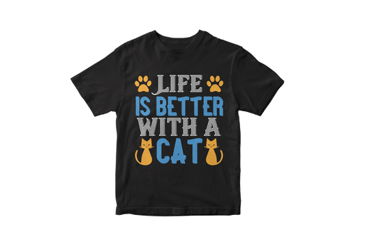 Life is better with a cat funny kitty t-shirt - Premium t-shirt from MyDesigns - Just $17.95! Shop now at Lees Krazy Teez