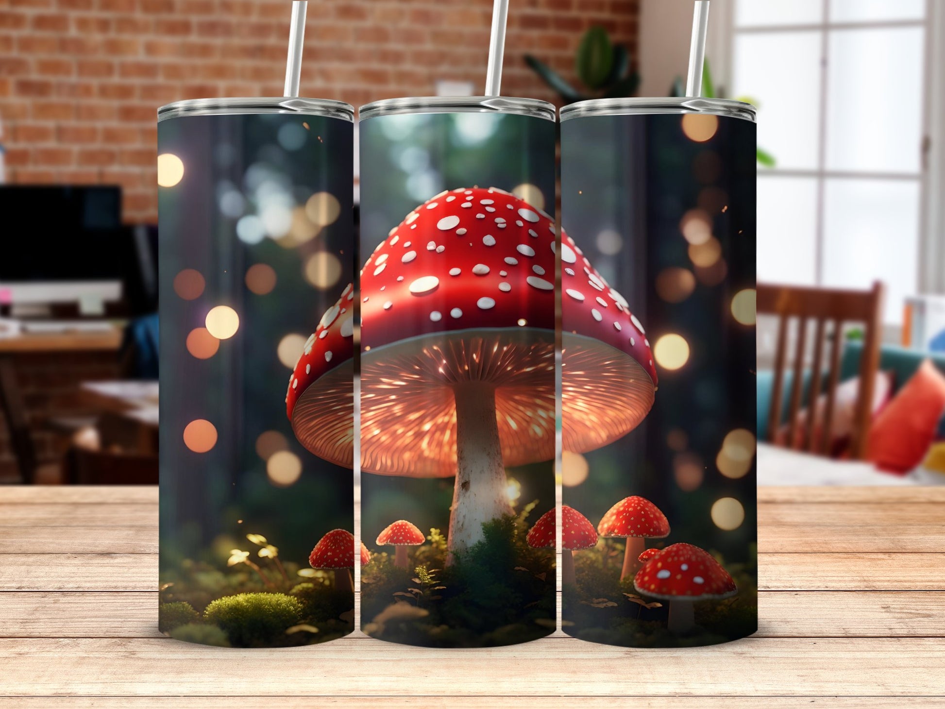 Psychedelic Mushroom Tumbler Wrap - 20oz skinny sublimation tumbler - Premium tumbler from MyDesigns - Just $29.95! Shop now at Lees Krazy Teez