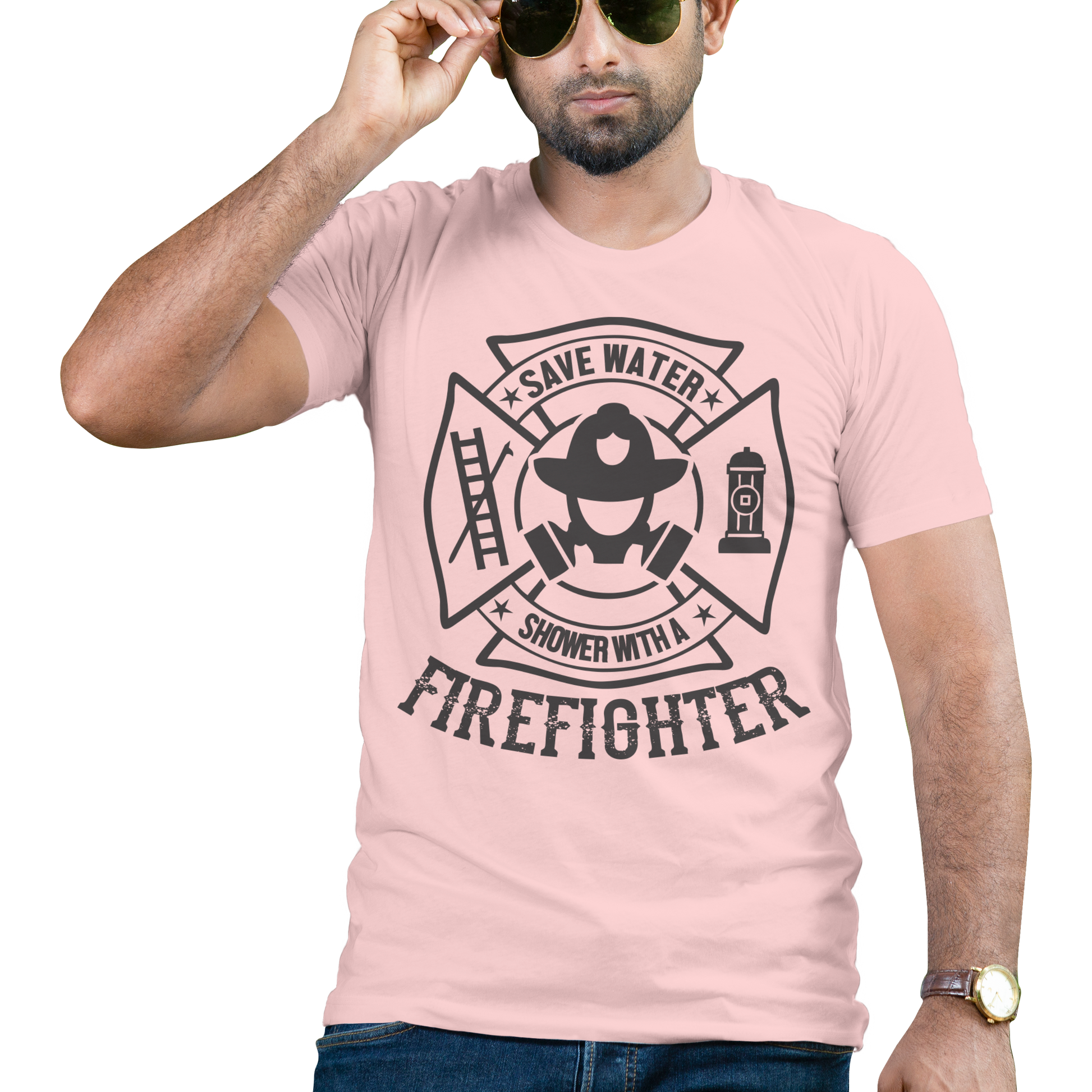 Save water firefighter mens tee shirt - Premium t-shirt from MyDesigns - Just $19.95! Shop now at Lees Krazy Teez