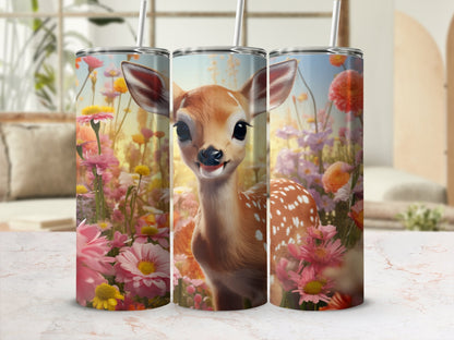 Cute Baby Deer 20 Oz tumbler 20oz skinny tumbler - Premium tumbler from MyDesigns - Just $26.95! Shop now at Lees Krazy Teez