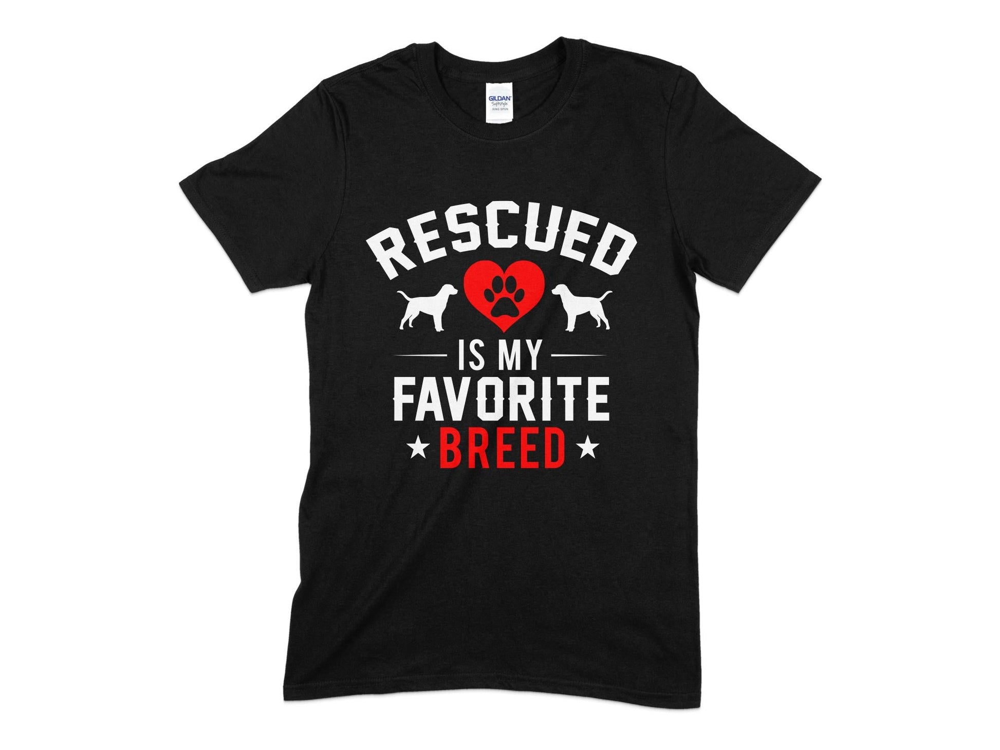 Rescued Breed is my favorite breed dog t-shirt - Premium t-shirt from MyDesigns - Just $19.95! Shop now at Lees Krazy Teez