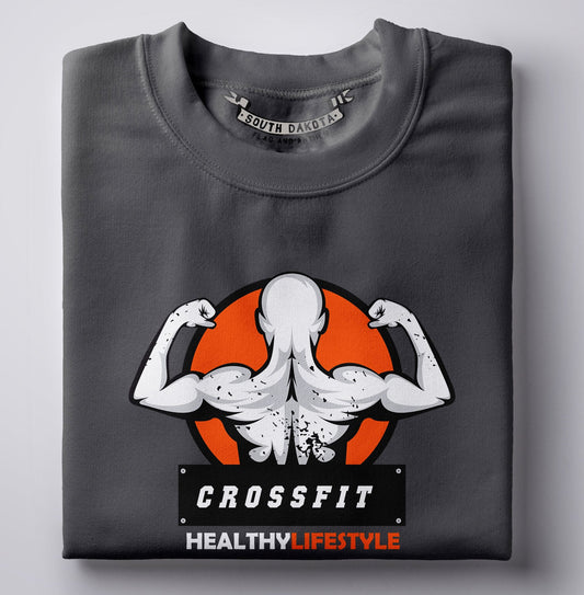 Crossfit healthy lifestyle exercise unisex t-shirt - Premium t-shirt from MyDesigns - Just $19.95! Shop now at Lees Krazy Teez