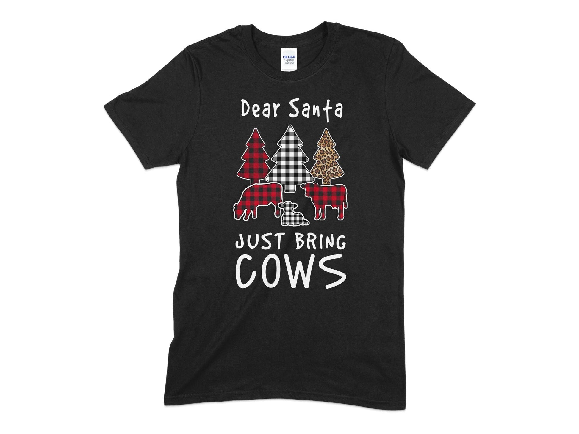 dear santa just bring cows christmas 2023 t-shirt - Premium t-shirt from MyDesigns - Just $17.95! Shop now at Lees Krazy Teez