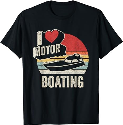 Vintage Retro I Love Motor Boating Funny Boater T-Shirt - Premium t-shirt from MyDesigns - Just $19.95! Shop now at Lees Krazy Teez