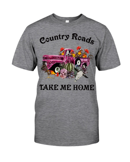 Country Roads take me home unisex t-shirt - Premium t-shirt from MyDesigns - Just $19.95! Shop now at Lees Krazy Teez