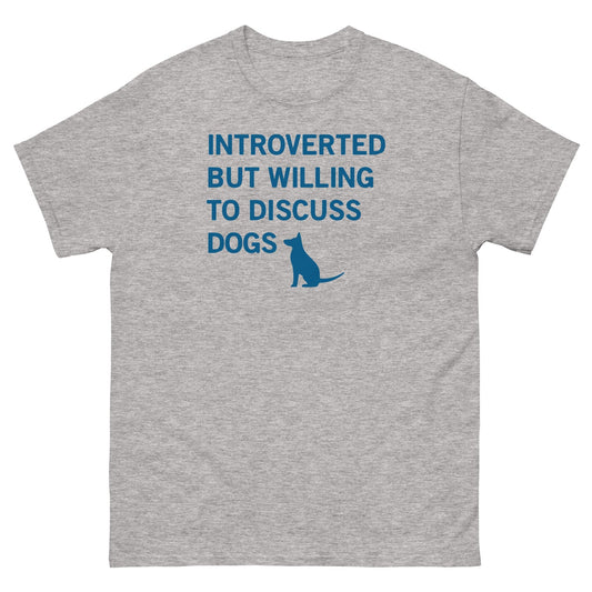 Introverted but willing to disguss dogs t-shirt - Premium t-shirt from MyDesigns - Just $19.95! Shop now at Lees Krazy Teez