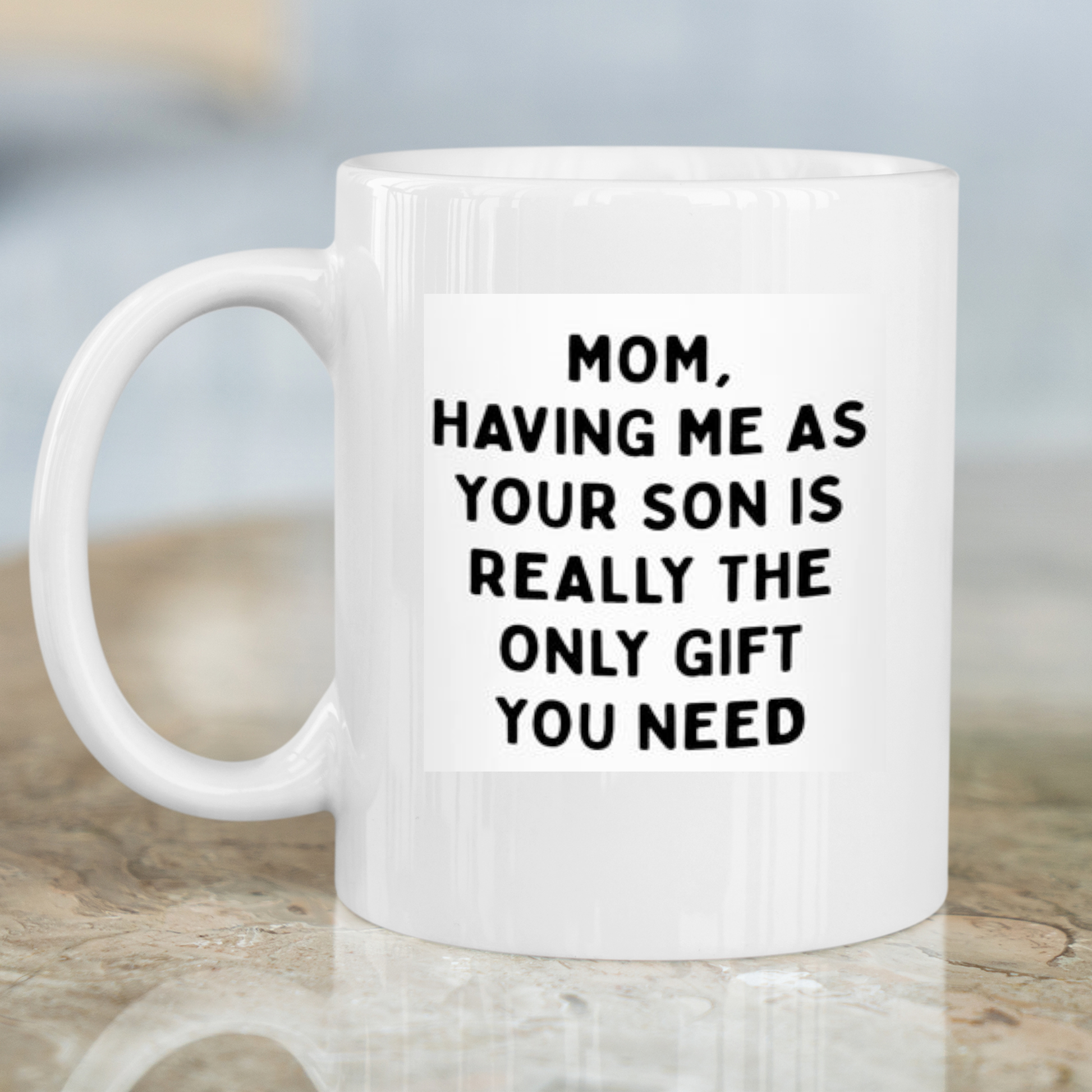 Mom having me as your son awesome Mug - Premium mugs from MyDesigns - Just $19.95! Shop now at Lees Krazy Teez