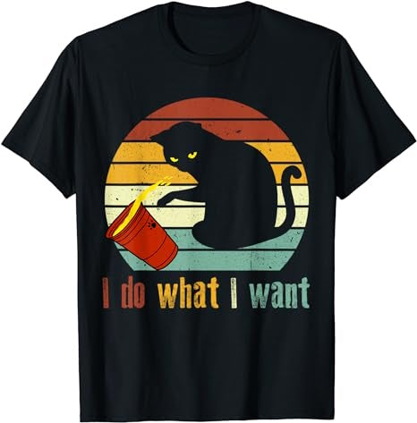 I Do What I Want Cat Coffee Black Cat Red Cup Funny T-Shirt - Premium t-shirt from MyDesigns - Just $16.95! Shop now at Lees Krazy Teez