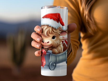 christmas highland cow 2023 tumbler wrap 20oz tumbler - Premium tumbler from MyDesigns - Just $26.95! Shop now at Lees Krazy Teez