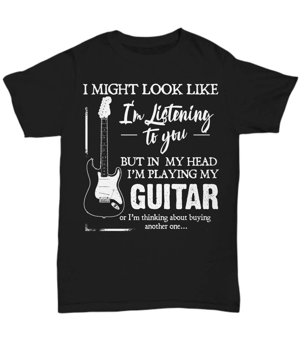 In my head I'm Playing Guiltar Men's t-shirt - Premium t-shirt from MyDesigns - Just $16.95! Shop now at Lees Krazy Teez