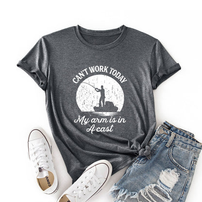 Can't work today my arm is in a cast - Funny Womens fishing t-shirts - Premium t-shirt from eprolo - Just $19.95! Shop now at Lees Krazy Teez