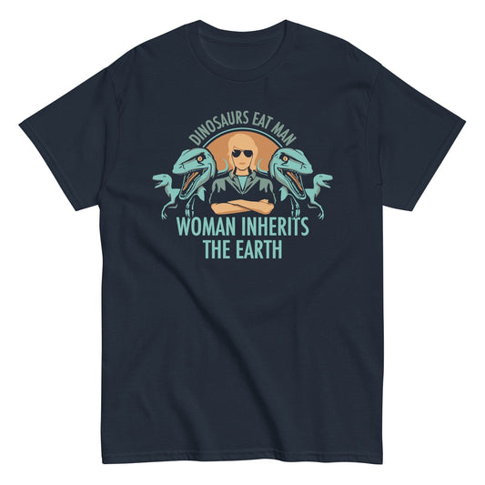 Dinosaurs eat man woman inherits the earth t-shirt - Premium t-shirt from MyDesigns - Just $19.95! Shop now at Lees Krazy Teez