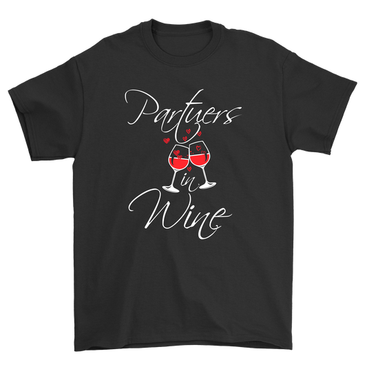Partners in wine drinking tee shirt - Premium t-shirt from MyDesigns - Just $21.95! Shop now at Lees Krazy Teez