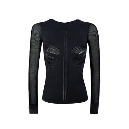 Women's Sexy Long-Sleeve Seamless Fitness T-Shirt for Bodybuilding and Running - Premium t-shirt from eprolo - Just $24.95! Shop now at Lees Krazy Teez