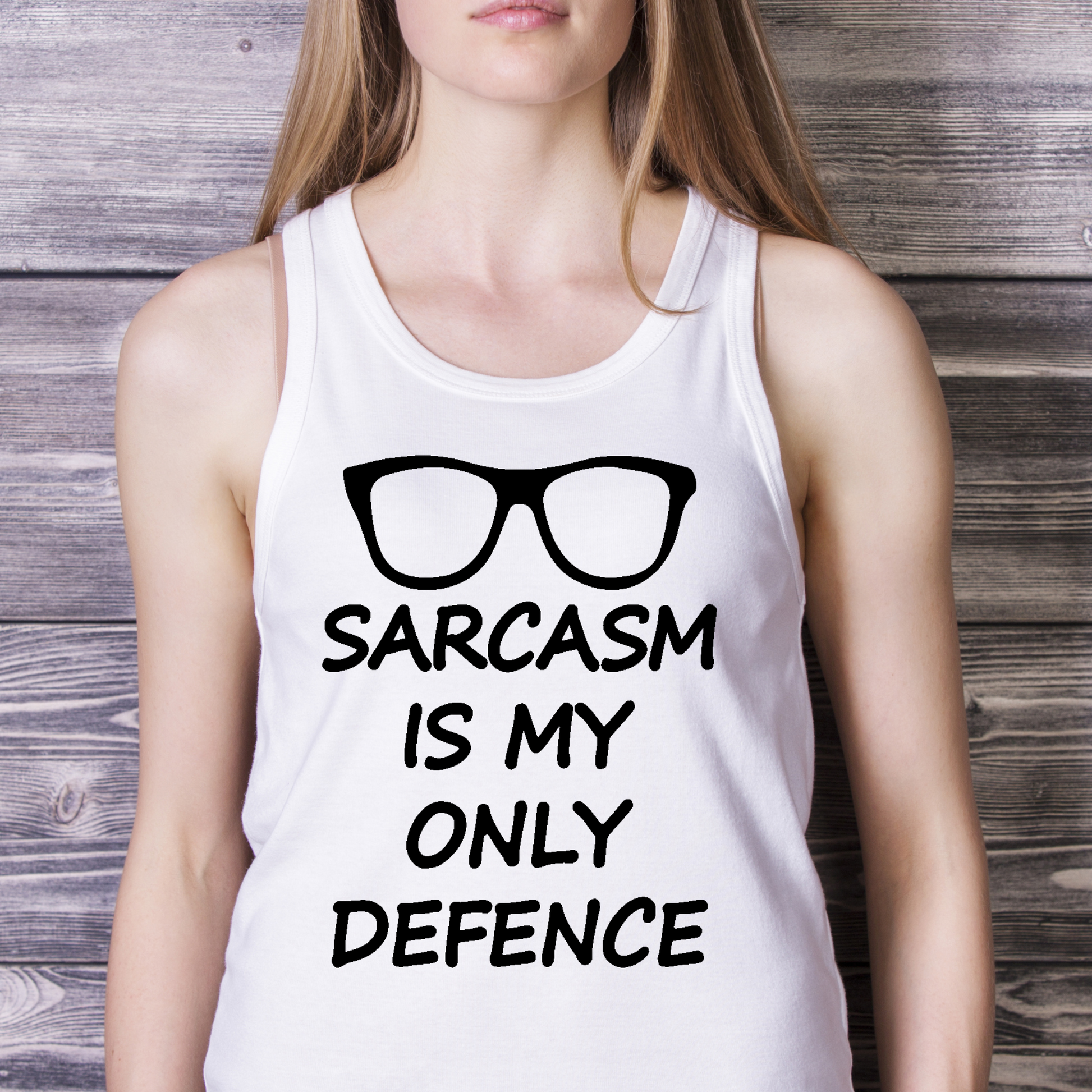 Sarcasm is my only defence Women's tank top - Premium t-shirt from MyDesigns - Just $21! Shop now at Lees Krazy Teez