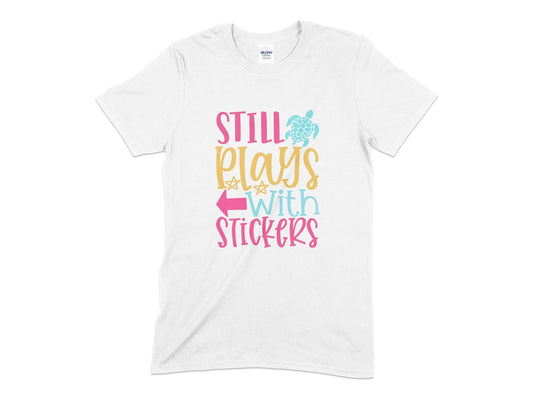 still plays with stickers t-shirt - Premium t-shirt from MyDesigns - Just $21! Shop now at Lees Krazy Teez