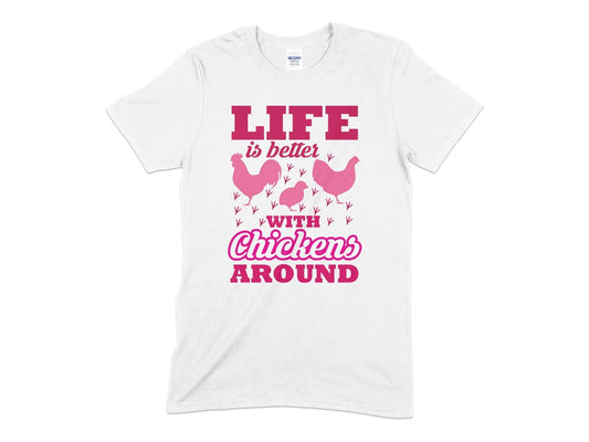 Life is better with chickens around womens t-shirt - Premium t-shirt from MyDesigns - Just $21.95! Shop now at Lees Krazy Teez