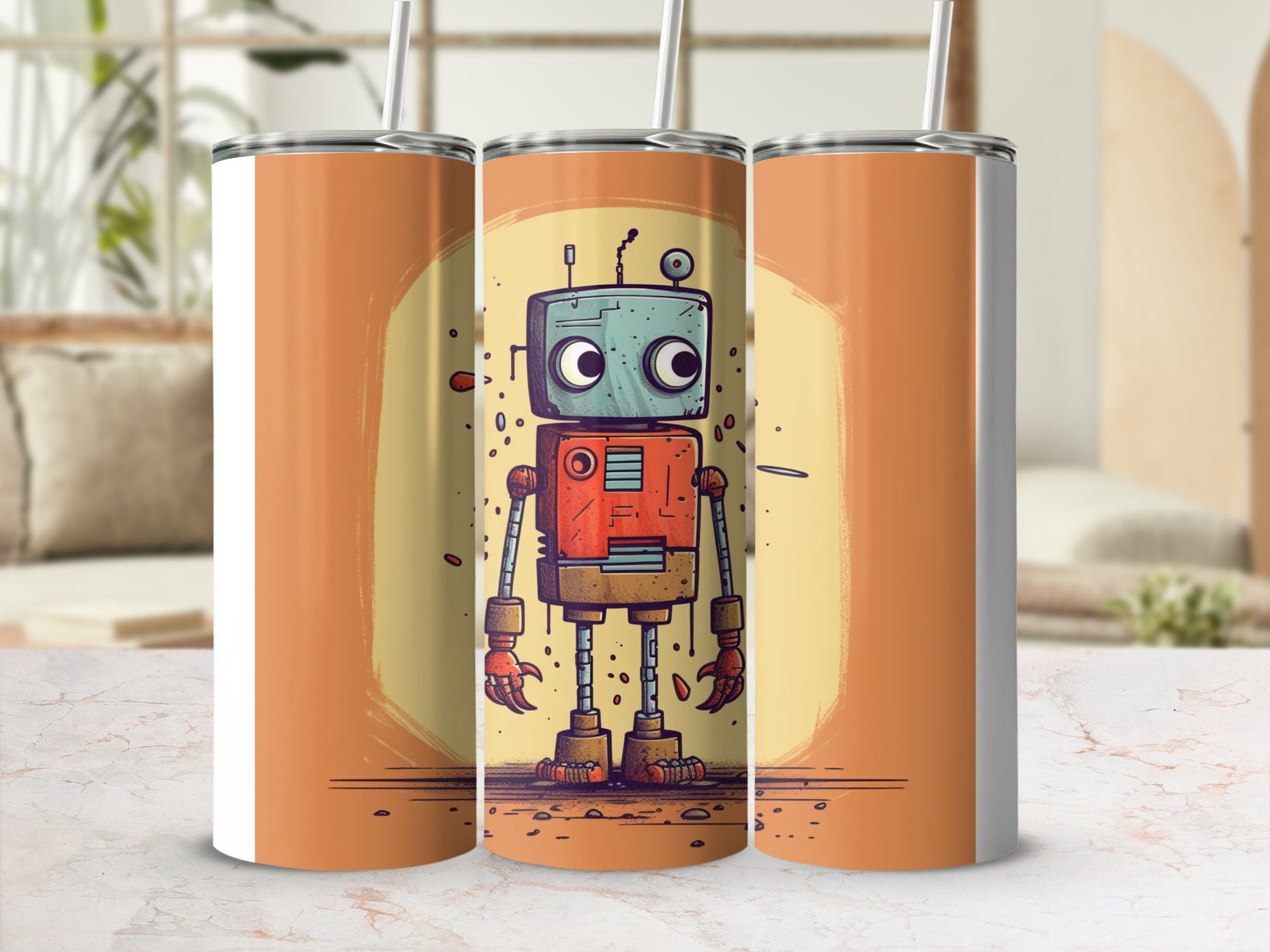 Odd robot futuristic art 20oz skinny tumbler - Premium tumbler from MyDesigns - Just $26.95! Shop now at Lees Krazy Teez