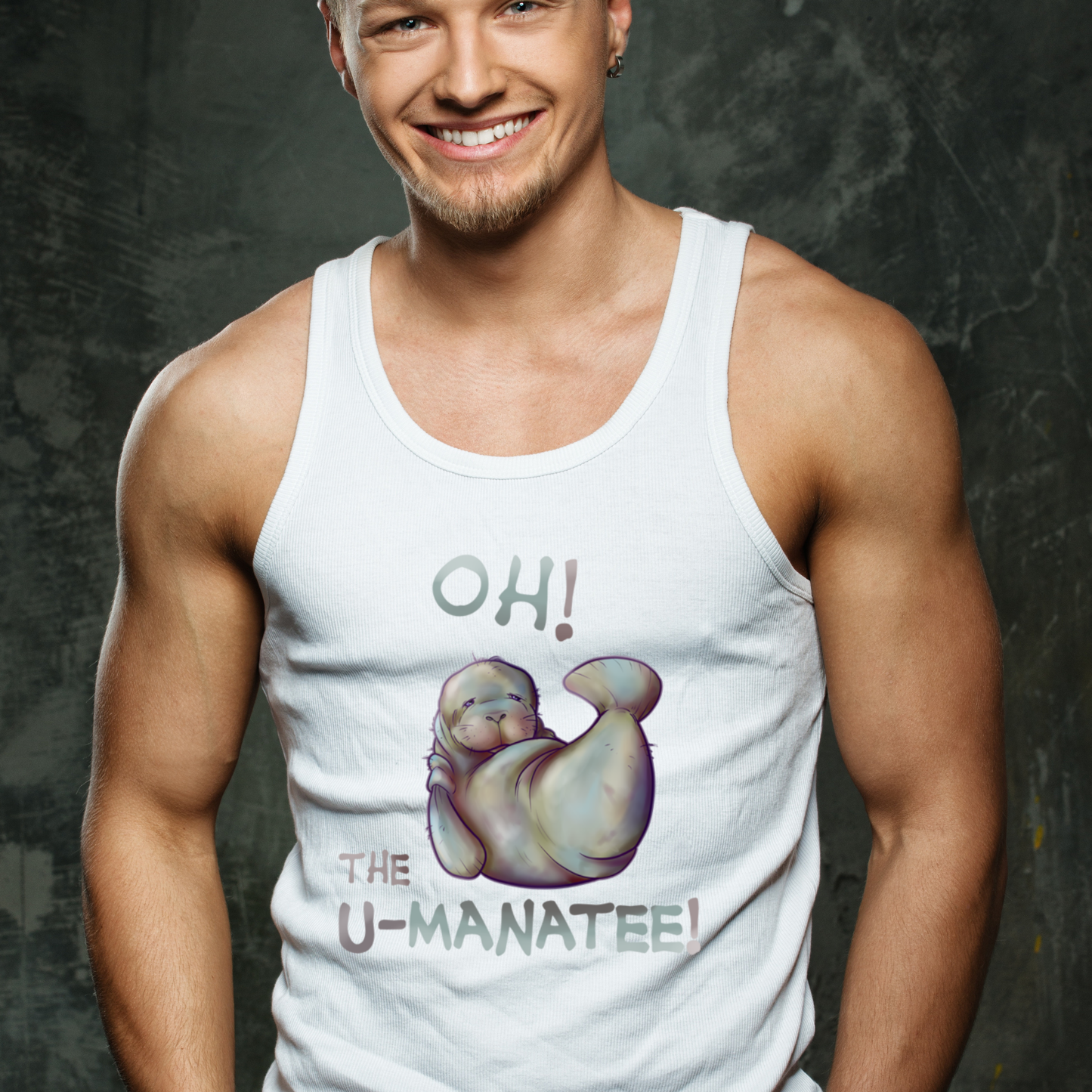 Oh the u manatee Men's funny animal tank top - Premium t-shirt from MyDesigns - Just $19.95! Shop now at Lees Krazy Teez