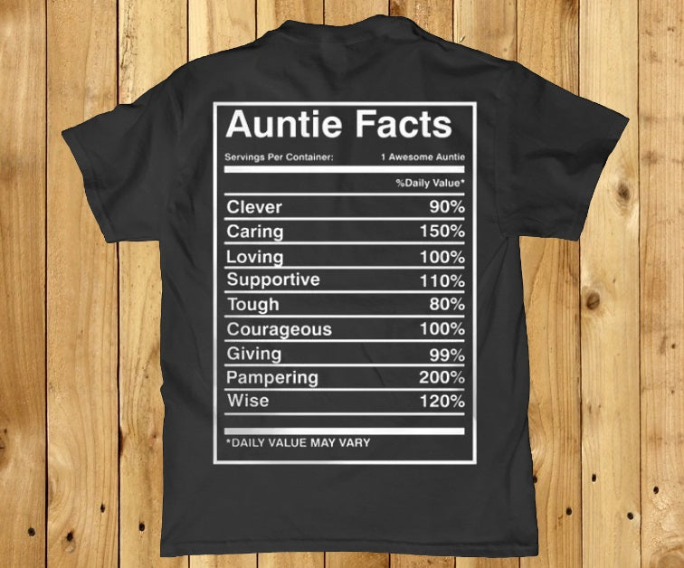 Auntie nutritional facts Women's Aunt t-shirt - Premium t-shirt from MyDesigns - Just $19.95! Shop now at Lees Krazy Teez